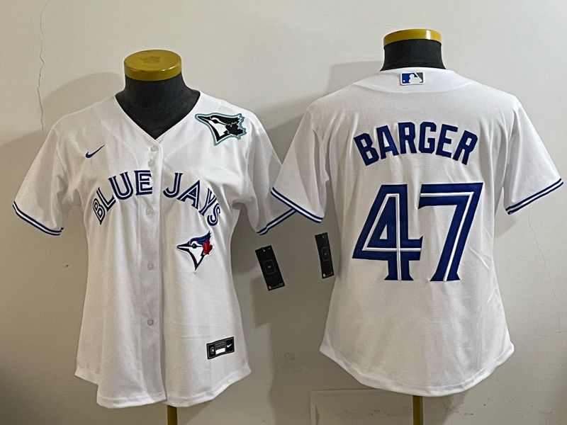 Women 2025 Toronto Blue Jays #47 Barger white Game Nike MLB Jersey style 004